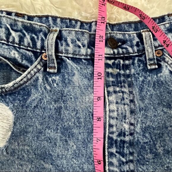 Vintage 80’s Levi’s Vintage Orange Tab Acid Wash Cut Off Jeans 34 - Picture 8 of 8